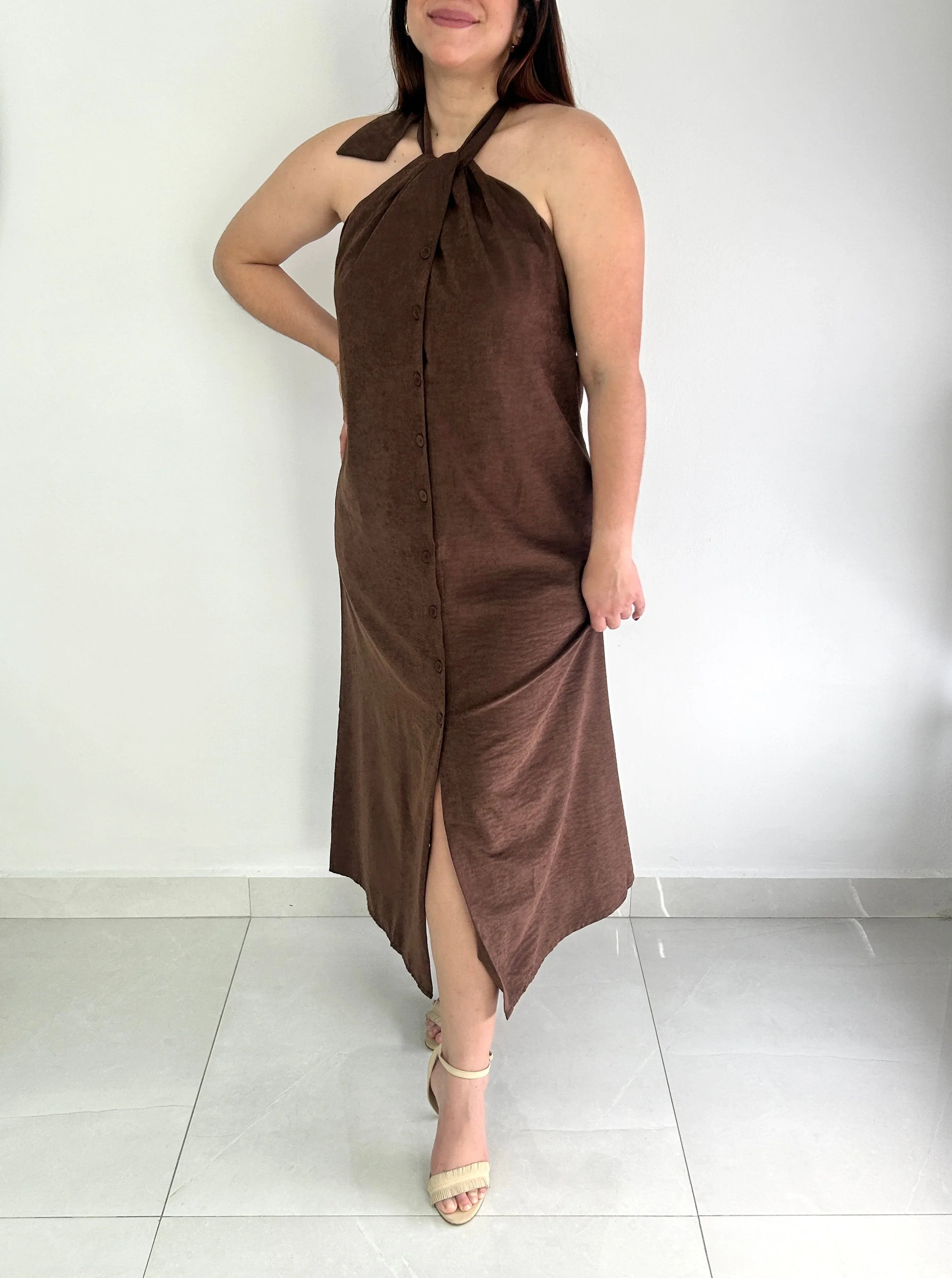 Millie Halter Midi Dress - Cuevas Closet - Dresses