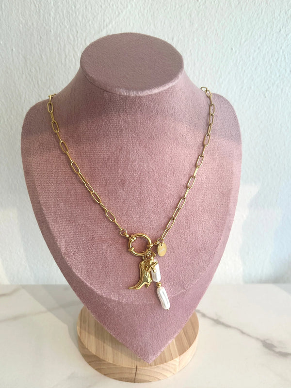 Coastal Boot Necklace - Cuevas Closet - 