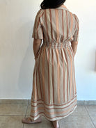 Eliana Stripe Midi Dress - Caramel – view 5