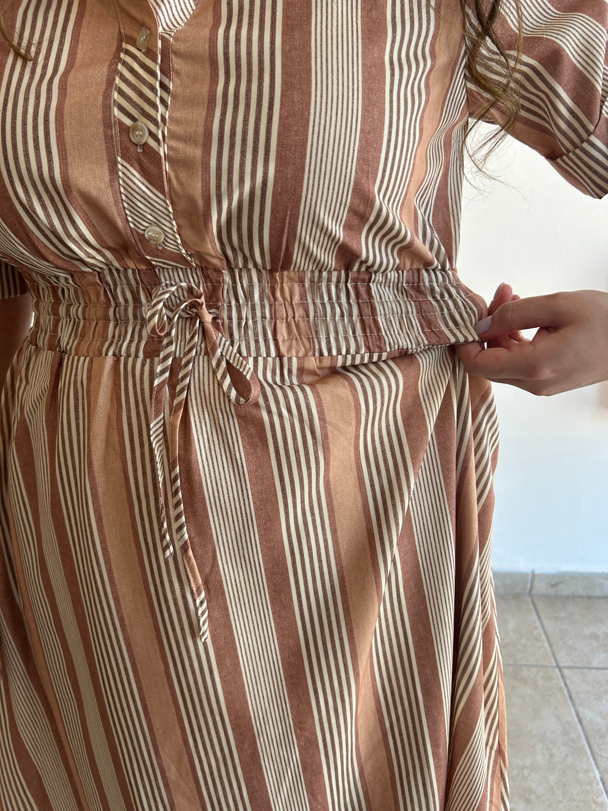Eliana Stripe Midi Dress - Caramel – view 7