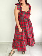 Martha Bow Midi Dress - Cuevas Closet - Dresses