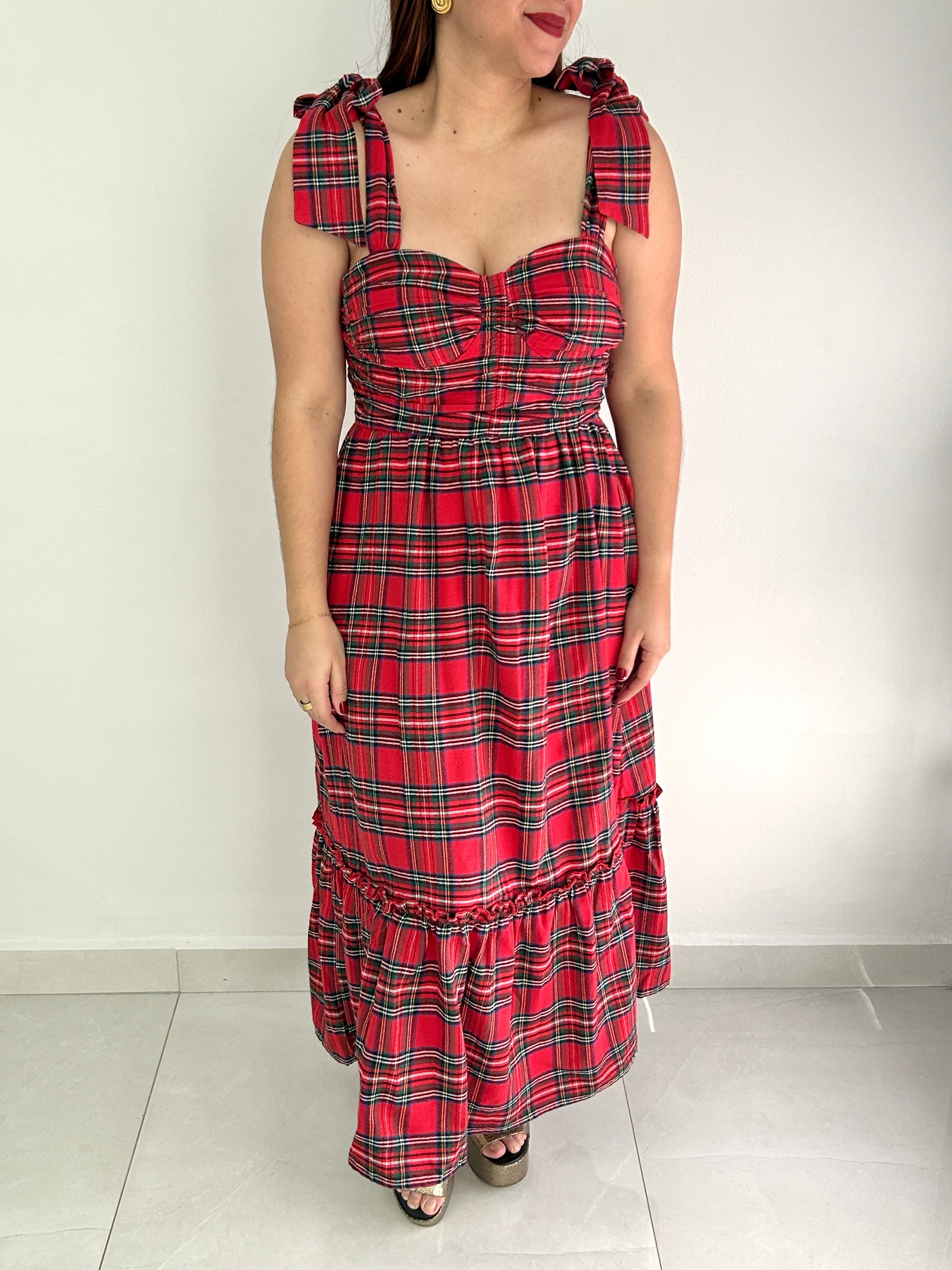 Martha Bow Midi Dress - Cuevas Closet - Dresses