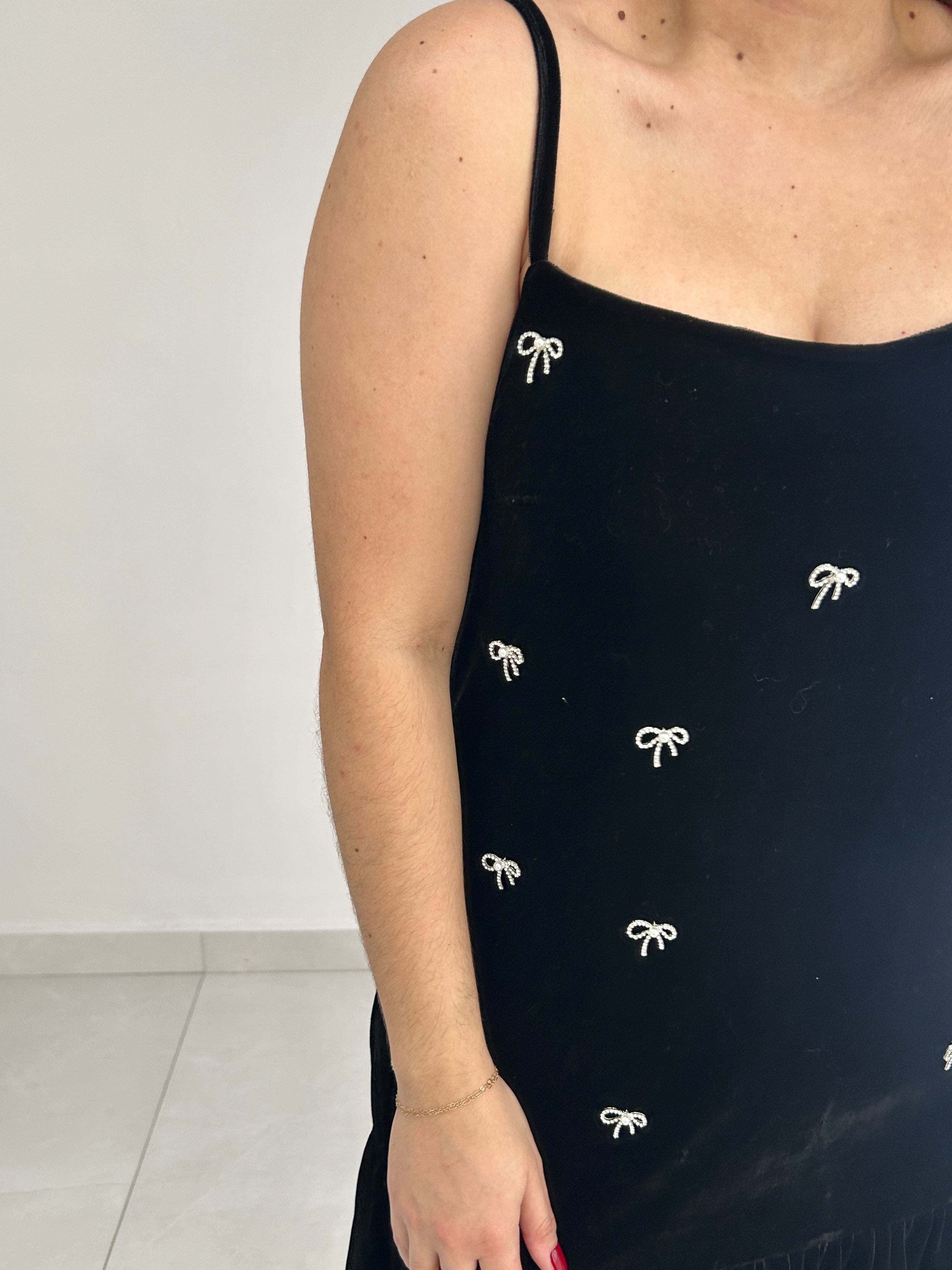 Poly Bow Mini Dress - Cuevas Closet - Dresses