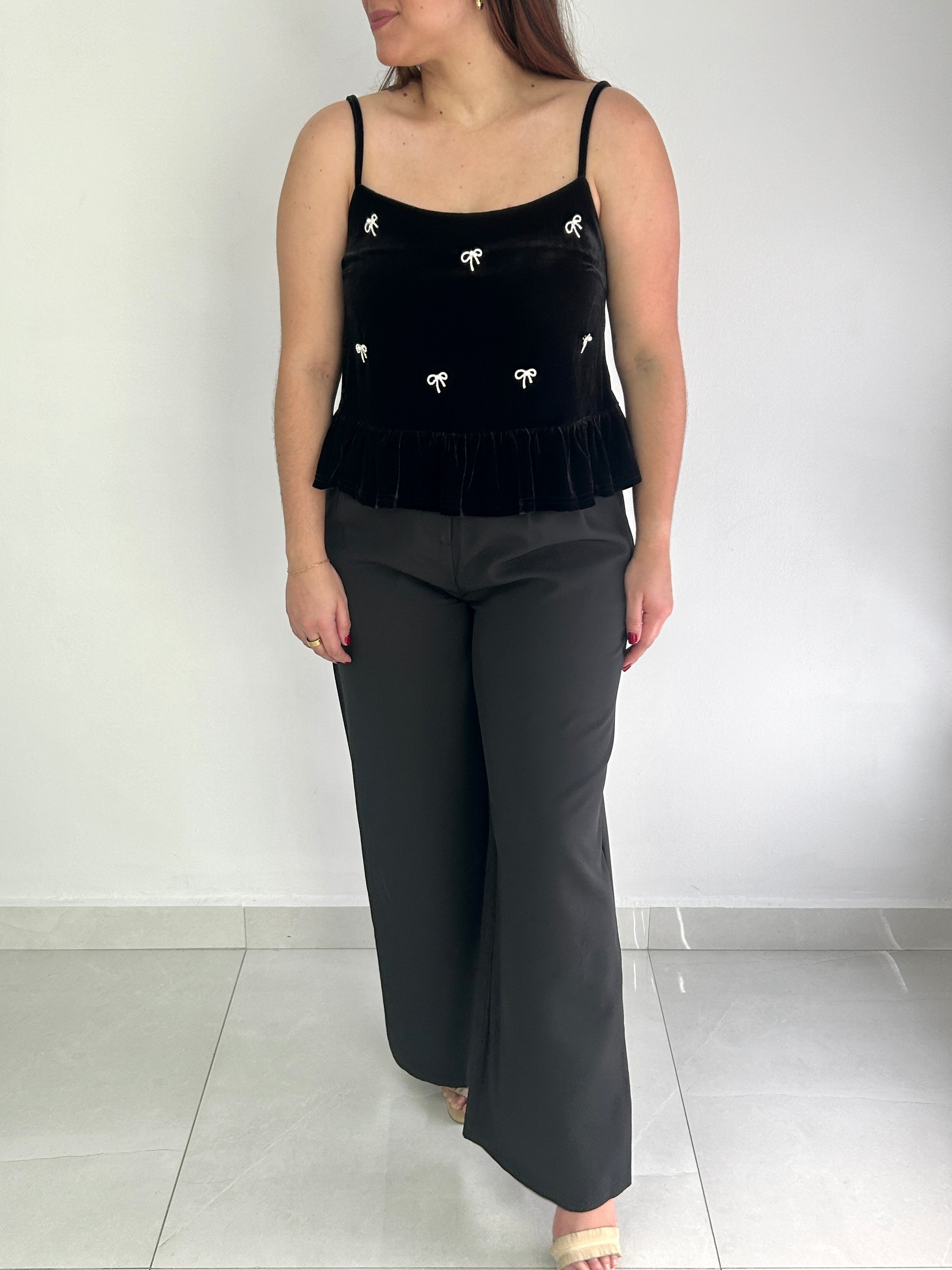 Poly Bow Top - Cuevas Closet - Tops